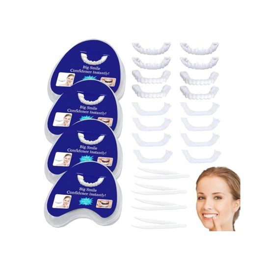 Kit 8 Paires De Dents Provisoires Cosmétiques - Moule, Colle, Pinces, Neuf