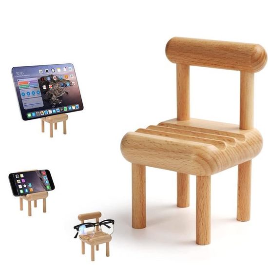 Support Téléphone Bureau Mignon En Forme D'ours - Articulations Mobiles, Design En Résine