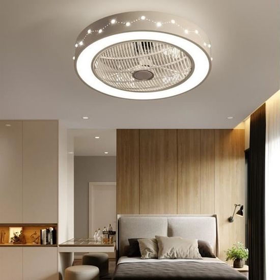 Ventilateur lampe Plafonnier à LED moderne minimaliste chambre plafonnier salon LED lumière Fan plafonnier avec télécommande