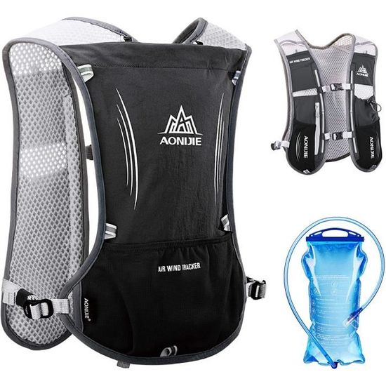 TRIWONDER Sac Trail Gilet d'hydratation 5,5L léger 250 g pour running, randonnée et VTT - Gris
