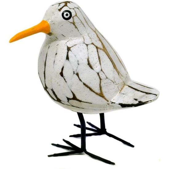 Mini pattes jaunes - 5 po. H - Oiseau en bois sculpté à la main - France