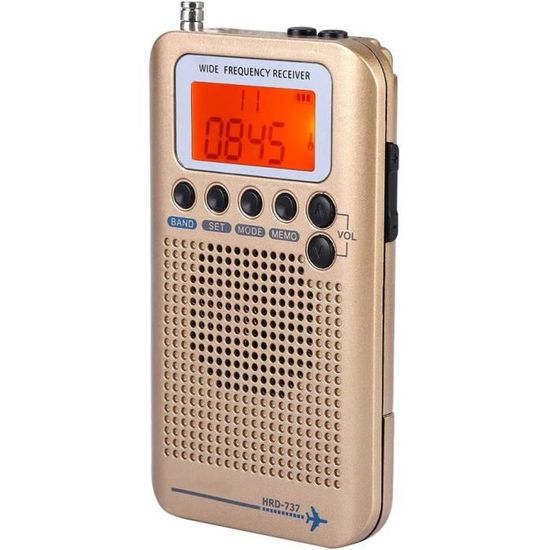 Radio Bande VHF Avion Portable - Récepteur Pour Écouter Les Communications Aériennes Avec Écran LCD
