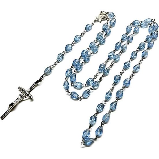 Chapelet Perles de Pierre Naturelle & Croix Argentée | Sérénité & Foi