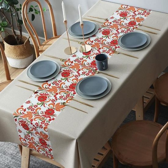 11 140x200cm -Nappe décorative rectangulaire épaisse en PVC, imperméable à l&#39huile, pour Table à manger de mariage, nappe de Tabl