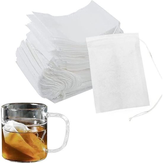 200 Pcs Sachets De Thé Jetables Noël, 5 X 7cm Sac Filtre à Thé En