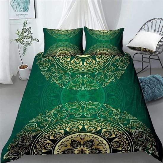 Housse De Couette Noël 220x240 Cm Avec Taies – Motif Bonhomme Pain D'épice, Microfibre Douce
