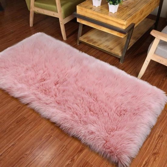Tapis Ronds Moelleux En Fausse Fourrure De Mouton Pour Chambre à Coucher Décor De Salon Couleur