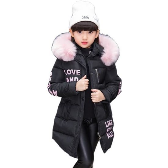Manteau Fille Hiver Polaire épais - Zippé, Coupe-vent, Manches Longues, Tailles 5 à 16 Ans, Style Casual Chic