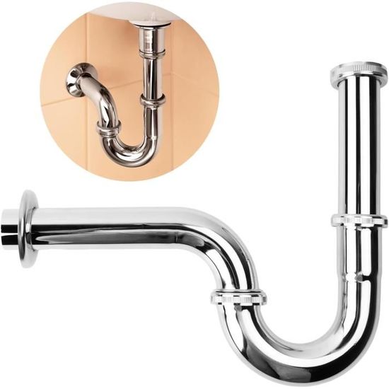 Siphon Flexible 40 mm PVC Bonde Siphon Flexible pour lavabo, noir