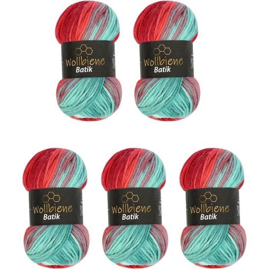 5 Pelotes Fil à Tricoter Utopia Crafts - Coton Recyclé Écarlate - 100g - Oeko-Tex Certifié