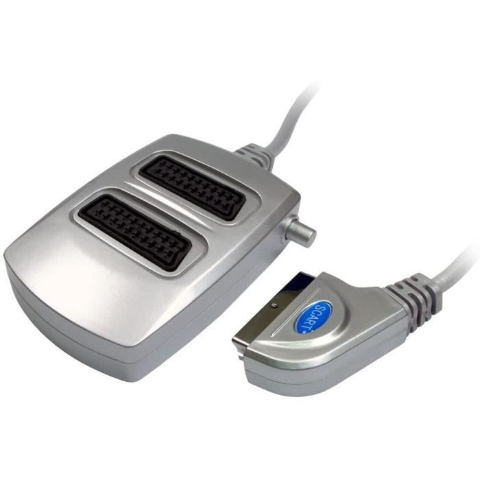 Câble S-Vidéo + Jack 3,5 Mm Vers Péritel - 3 M, Avec Interrupteur IN/OUT - Pour Connecter PC à TV/moniteur Ancien