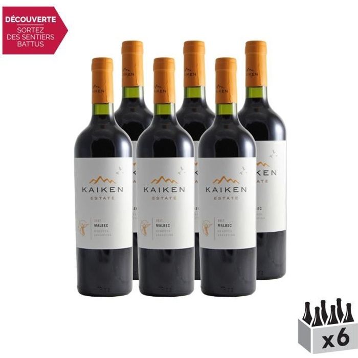 Argentine Mendoza Malbec Reserva Rouge 2017 - Lot de 6x75cl - Kaiken - Vin . Rouge - Origine Argentine - Cépage Malbec