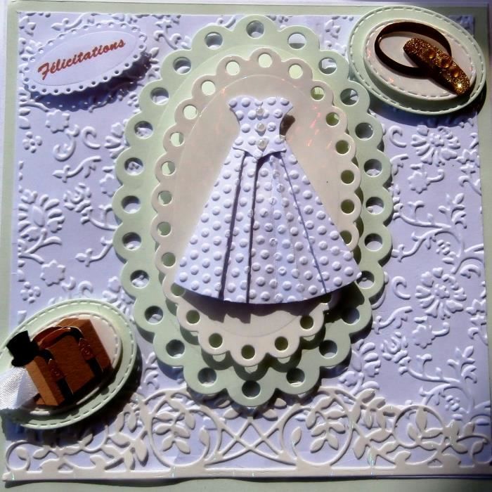 carte porte billet mariage robe papier alliances dorees valise