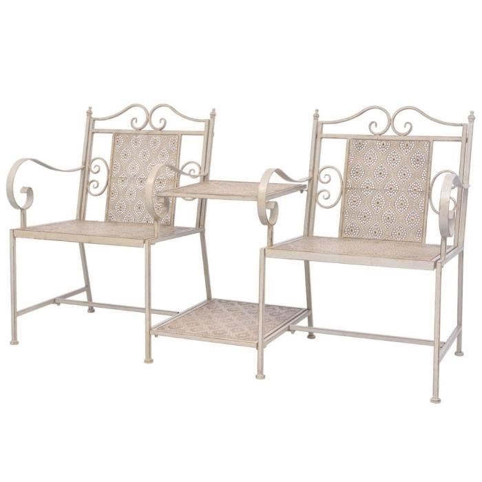 P194 Causeuse de jardin en acier Blanc
