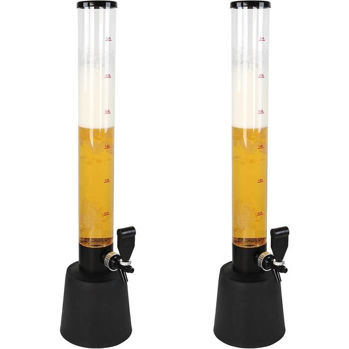 Jago® Lot de 2 Girafes à Bière - avec Robinet, Capacité Max. 3.5l, Hauteur env. 90cm - Distributeur, Colonne à Bière, Boissons, Vin
