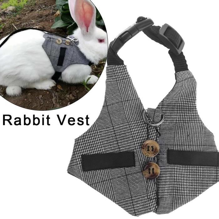 PRI Harnais de Traction pour petits animaux Sangle de poitrine gilet pour lapin harnais souple réglable avec décor à boutons pour