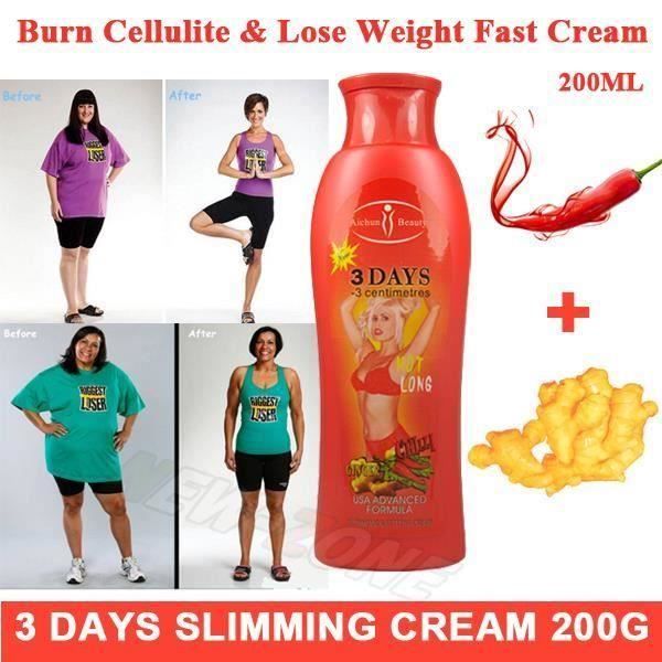 200g Anti Cellulite 3 Jours Crème amincissante Chili &amp Ginger Stubborn Fat Burn puissant perdre du poids Ro64364