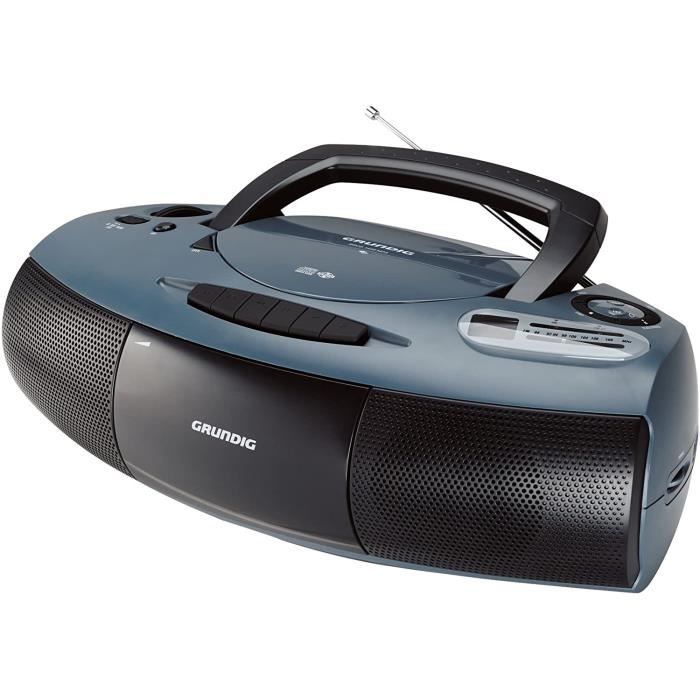 Grundig RRCD 1400 Radio/Lecteur Cassette-CD-MP3 Gris/Noir