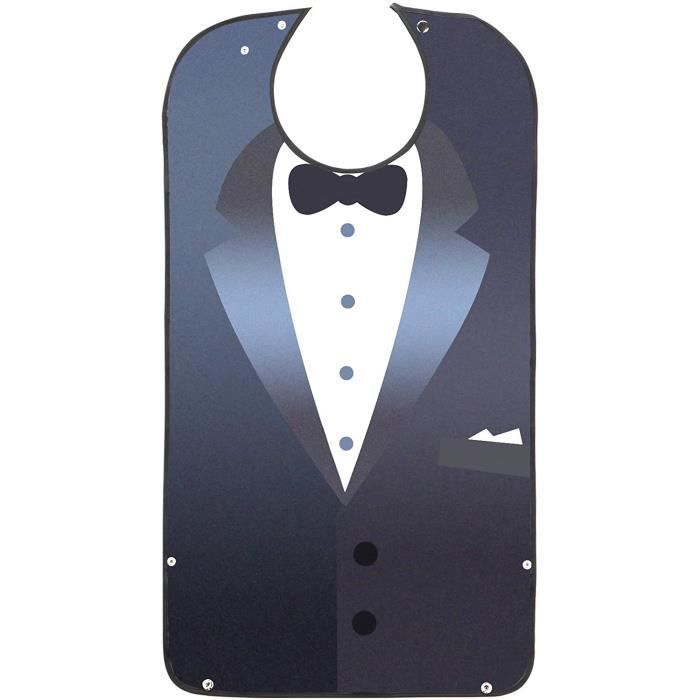 Bavoirs Adultes Pour Manger Des Hommes, Motif Noeud Papillon Protecteurs De Vêtements Lavables En Machine Avec Ramasse-Miettes