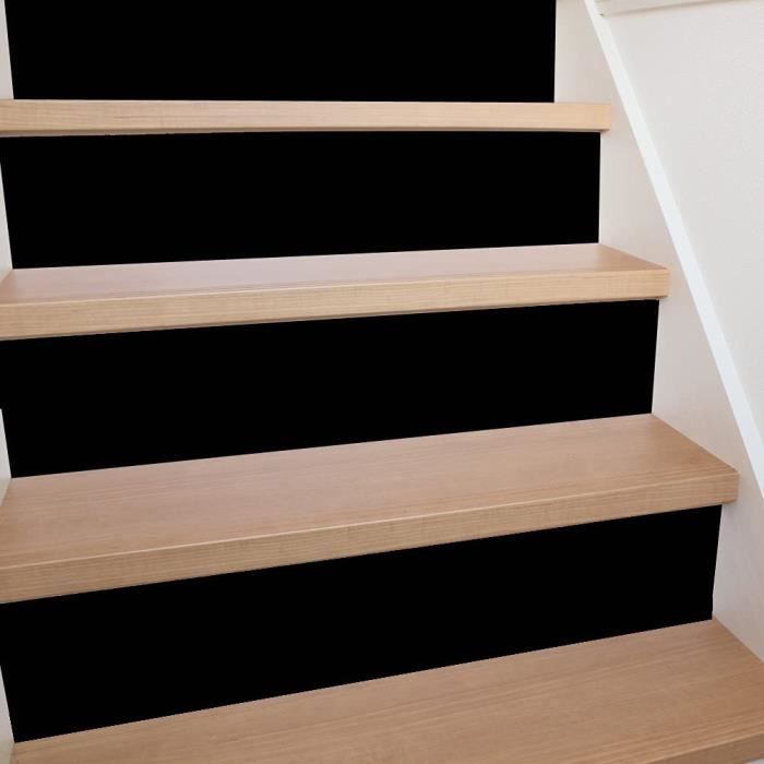 Sticker Contremarche - Uni Mat Noir (1m x 15 cm) A292