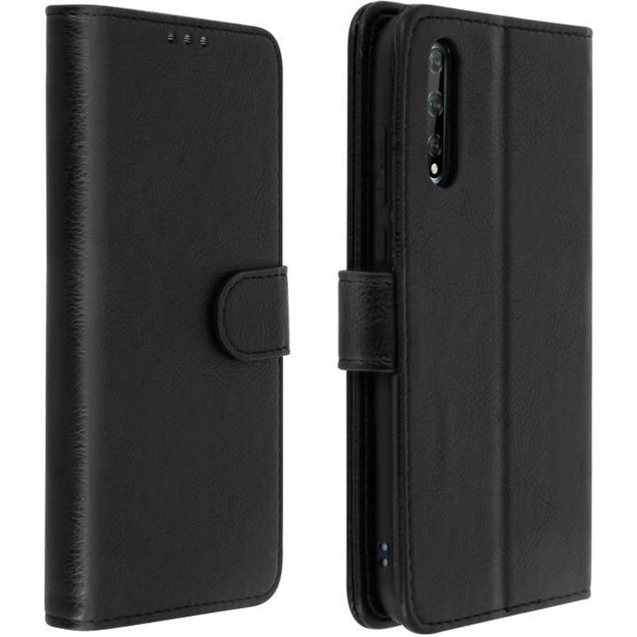 Étui Huawei P Smart S Housse Intégrale Porte-carte Fonction Support Noir