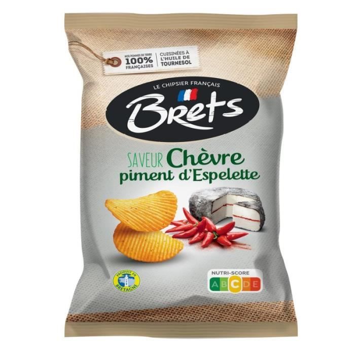 BRET'S - Chips Saveur Chèvre Et Piment D'Espelette 125G - Lot De 4