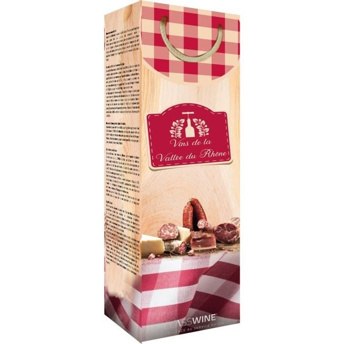 CLASSWINE Pochette pour 1 bouteille vin des Côtes du Rhône Gastronomie