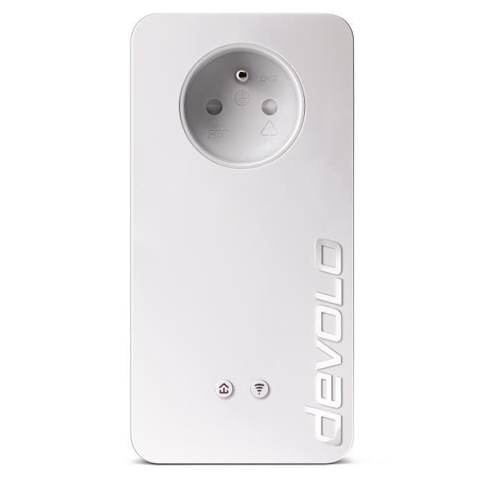 DEVOLO Kit 1 CPL Wi-Fi 1200 Mbit/s + 1 CPL filaire 1200 Mbit/s, 2 ports Gigabit Ethernet, Prise Intégrée, Kit de démarrage