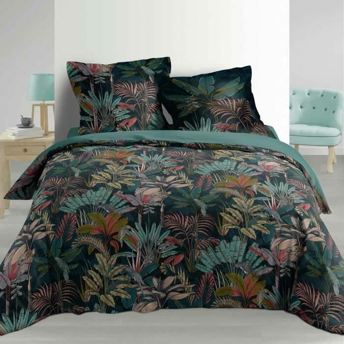 PARURE DE LIT 3 PIECES 240 x 220 CM PERCALE IMP. 78 FILS ALLOVER CANDICE