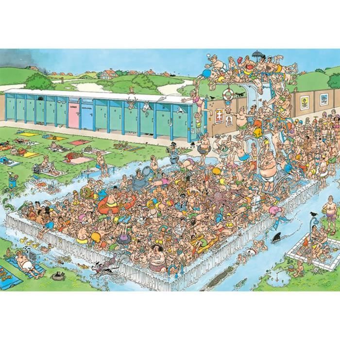 Puzzle 1000 pièces : Jan Van Haasteren - Embouteillages à la piscine Coloris Unique