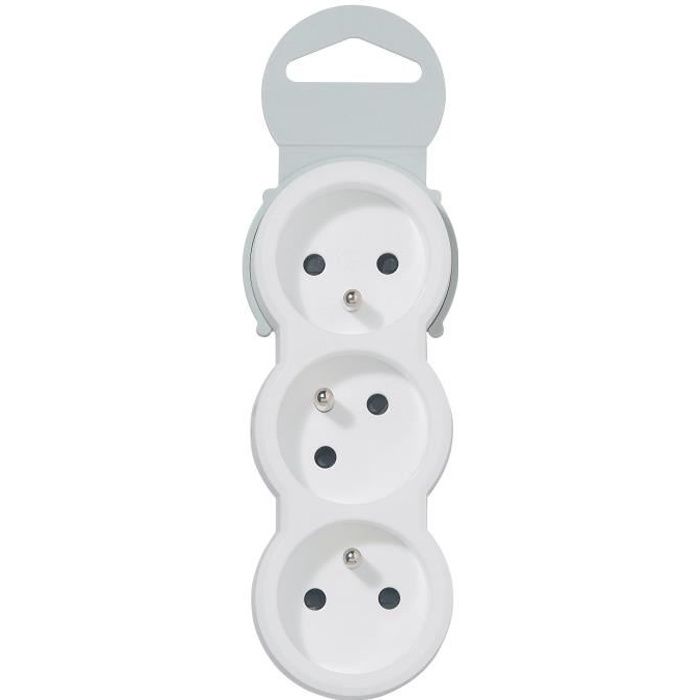 LEGRAND Fiche multiprise 16 A 3x2 P+T 3 sorties frontales blanc et gris