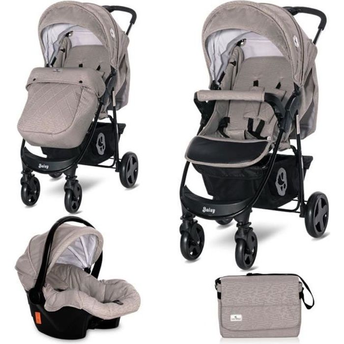 Poussette combinée duo 2 en 1 avec siège auto Basic SET Lorelli beige