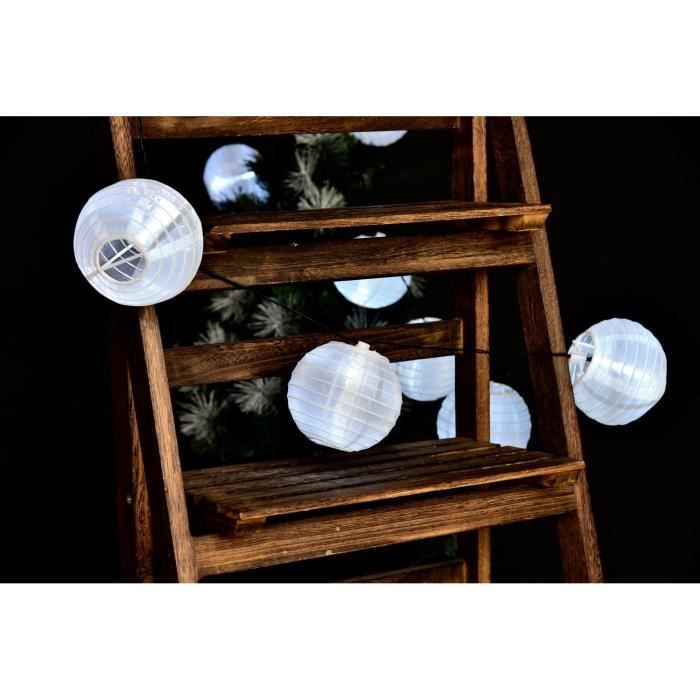 LUMIJARDIN Lanternes guirlande lumineuse solaire 10 lampions à LED - Résistant à l’eau