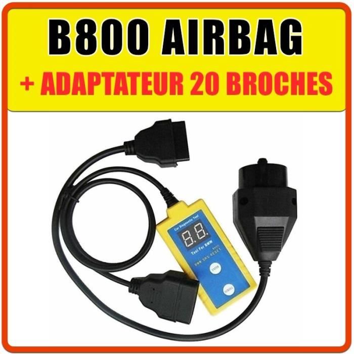 OUTIL DIAGNOSTIC SCAN / RESET SRS AIRBAG - BMW B800 + ADAPTATEUR 20 BROCHES