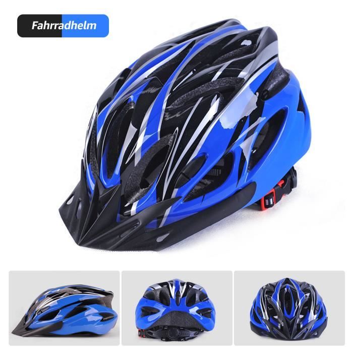 Casque de vélo Coque intérieure EPS Visière amovible - Noir et Bleu