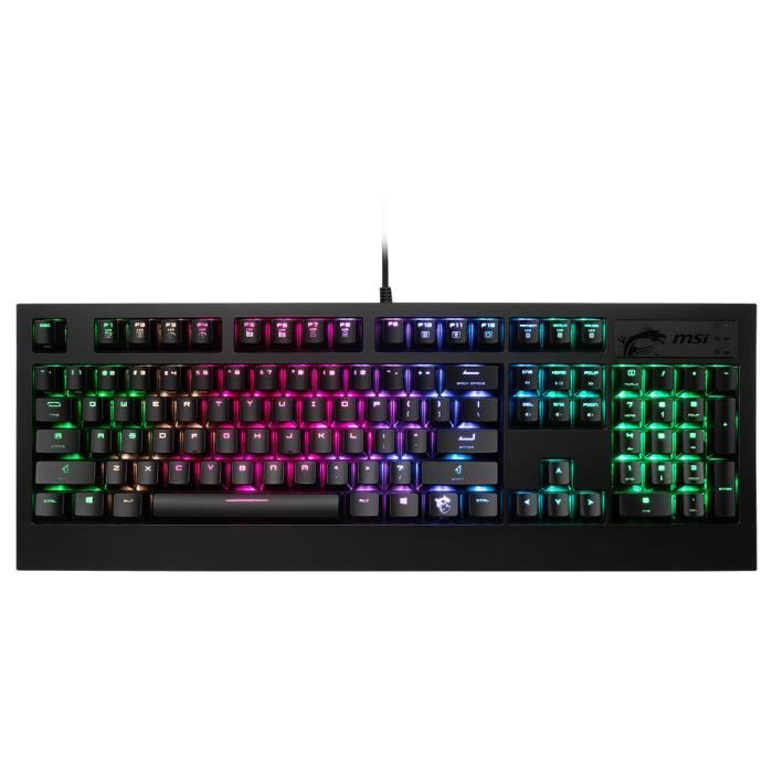 Clavier gaming MSI GK-701 RGB - interrupteurs mécaniques argents (switches Cherry MX Speed Silver RGB) - rétro-éclairage RGB -