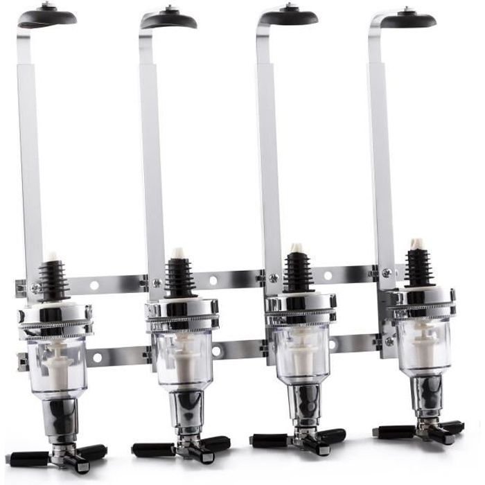 oneConcept Hazzlehov Quartett - Distributeur de boisson mural style bar professionnel pour bouteilles de 0,7 à 1L (dosage shot 4cl)