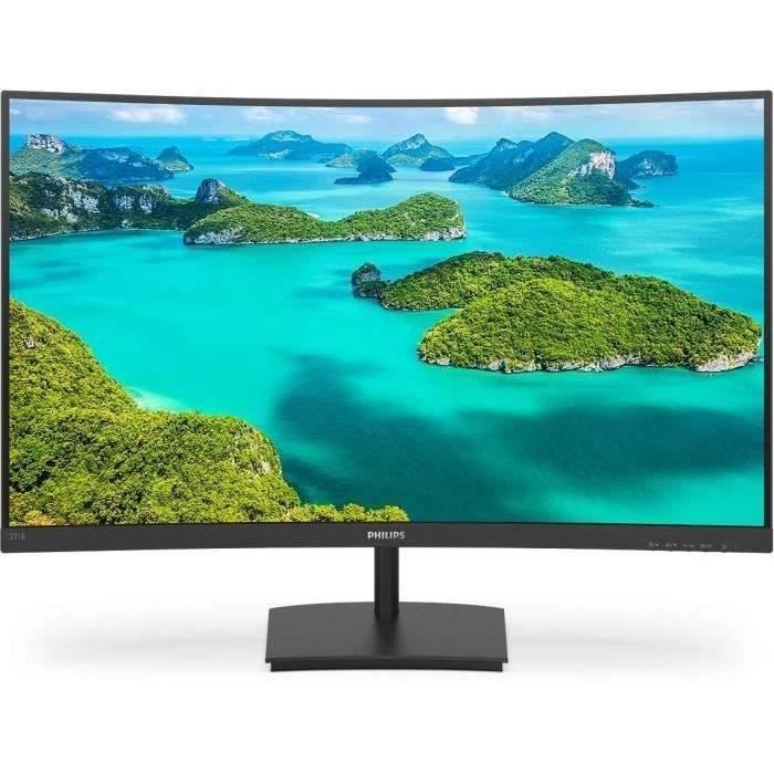 PHILIPS 271E1SCA/00 - 27'' Curved - 75hz -FreeSync - dalle VA courbure 1500R- Borderless - HDMI -Vga - Haut-parleurs- LowBlueMode -