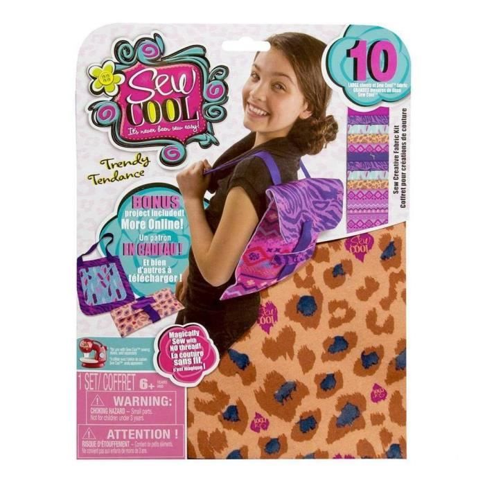 SEW COOL- Kit 10 Grandes Feutrines Avec Patrons Sew Cool (Assort) (Barquette) Spinmaster