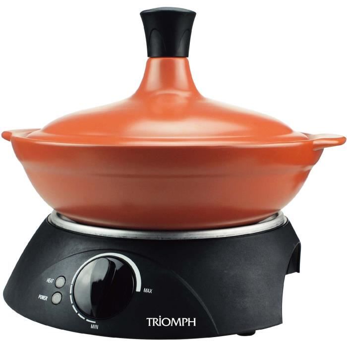 ETERNAL ETF2139 - Tajine éléctrique 2L - 300W - Revêtement anti-adhésif - Caquelon amovible et base chauffante - Terre cuite