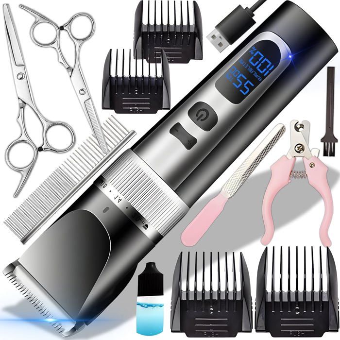 Meilleurs prix pour Tondeuse Chien Professionnelle Silencieuse Tondeuses pour Chiens Étanchéité Sans Fil Fondeuse Toilettage pour Animaux avec Câble