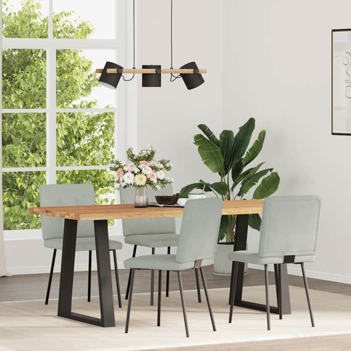 (SOLDES JUILLET)Chaises à manger 4 PCS - UU - Scandinave Fauteuil salon - Gris clair Velours FR13315157