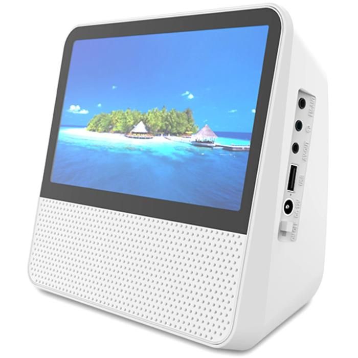 Lecteur DVD portable Bluetooth 5.1 télécommande deux haut-parleurs arrêt programmé adapté à lapprentissage des enfants blanc
