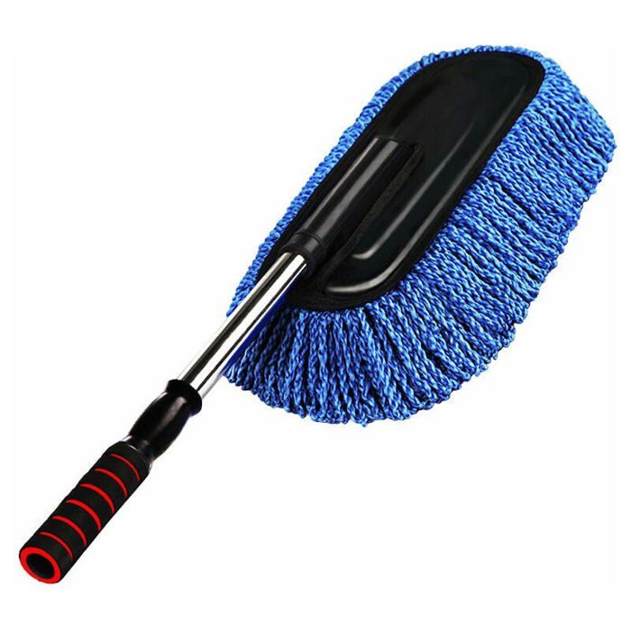 Brosse Nettoyante Extensible Pour Vitres De Voiture – Poignée Pivotante 180° – 4 Tampons Lavables – QWORK