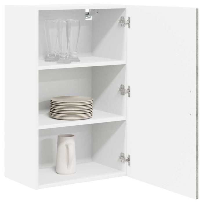Meuble mural de cuisine - vidaXL - Gris béton - 50x31x80 cm - Bois dingénierie - 3 étagères - 2 portes