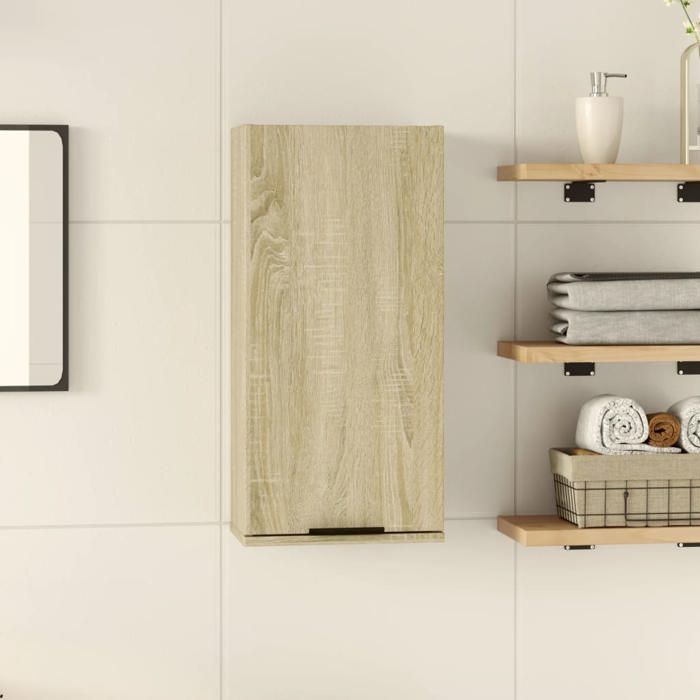 SALE 2026 Armoire de salle de bain Brun - Armoire de salle de bain murale Chêne sonoma 32x20x67cm PRO528856269