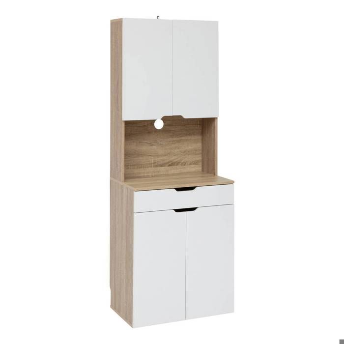 Buffet de cuisine 4 portes Eat up blanc et bois - 5 five simply smart