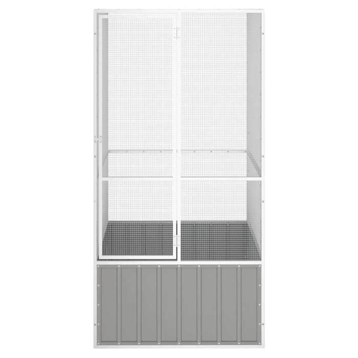 Cage pour Perroquet/ Cage à oiseaux - gris 111x107 - MODERNE Cage à oiseaux Gris 111x107x2115 cm Acier galvanisé 98485