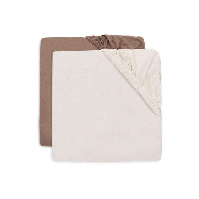 Drap-housse Jersey 40/50x80/90cm - Milky Coffee/Ivory - 2 Unités