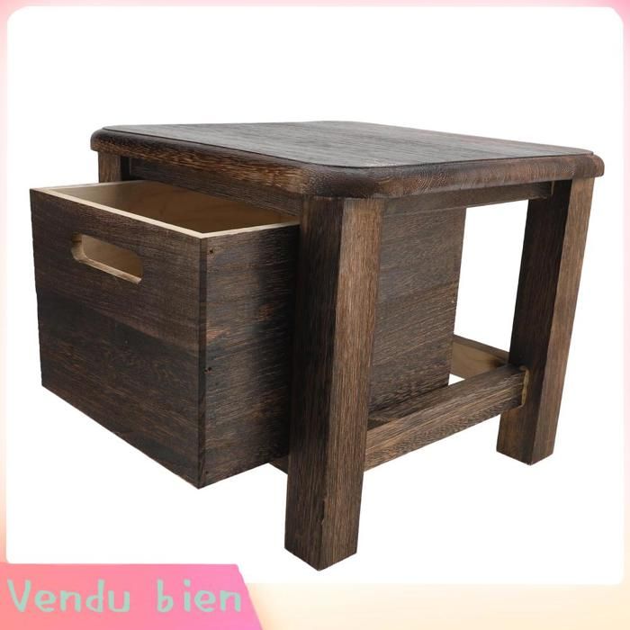 Garosa petit tabouret Tabouret de rangement en bois tabouret à langer polyvalent avec tiroir de rangement table de nuit meuble